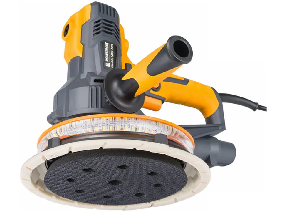 ⁨Szlifierka do gipsu Powermat PM-DG-1400L PRO 1400W + LED + worek ⁩ w sklepie Wasserman.eu