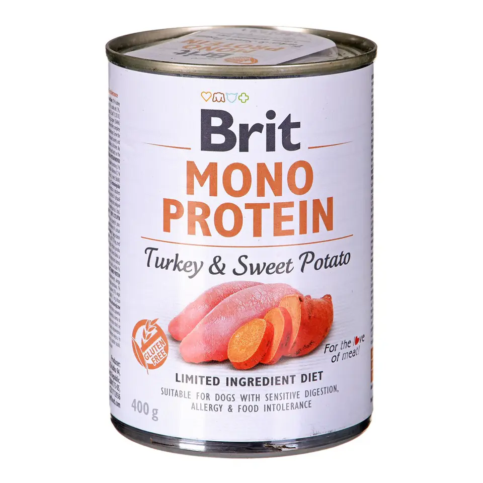 ⁨BRIT MONO PROTEIN Turkey with sweet potato - Wet dog food - 400 g⁩ at Wasserman.eu