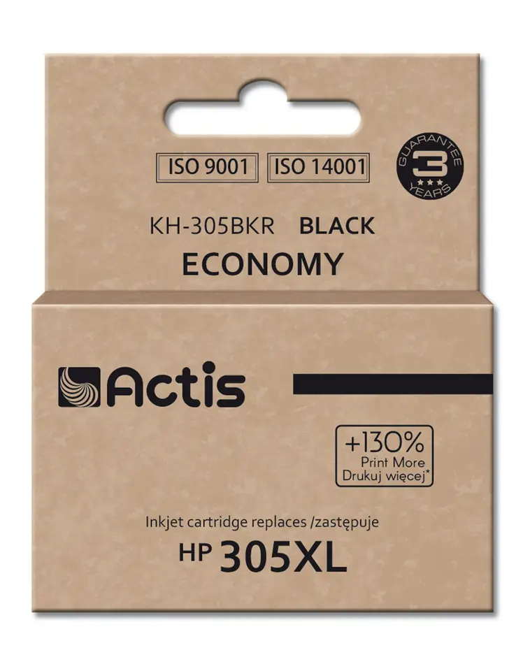 ⁨Actis KH-305BKR ink for HP printer; HP 305XL 3YM62AE replacement; Standard; 20 ml; black⁩ at Wasserman.eu