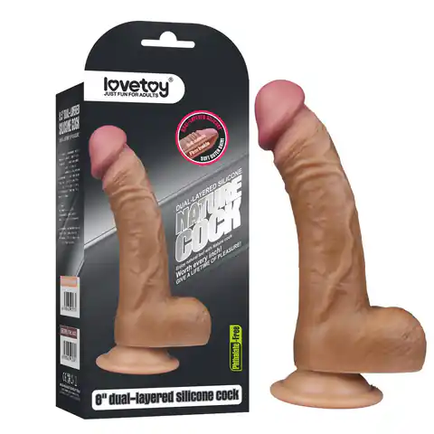 ⁨Silicone Dildo with Suction Cup Dual layered Liquid 20,3 cm Lovetoy⁩ at Wasserman.eu