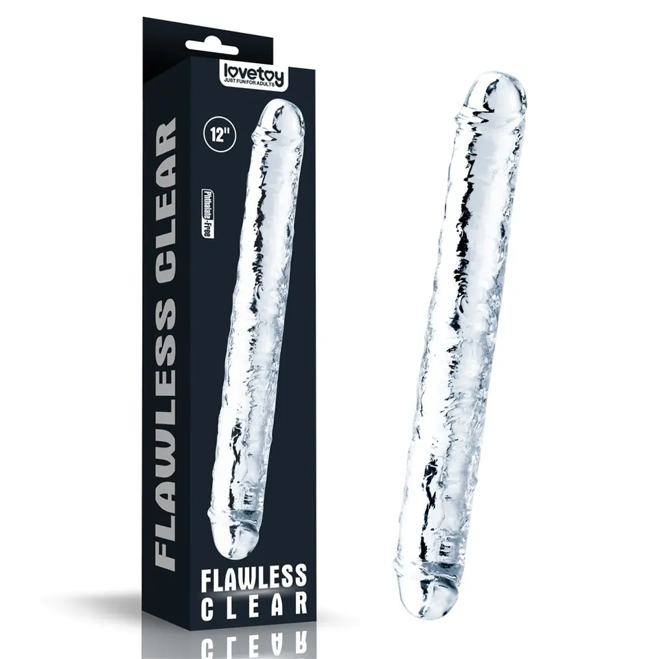 ⁨PODWÓJNE DILDO FLAWLESS CLEAR DOUBLE DILDO 12''⁩ w sklepie Wasserman.eu