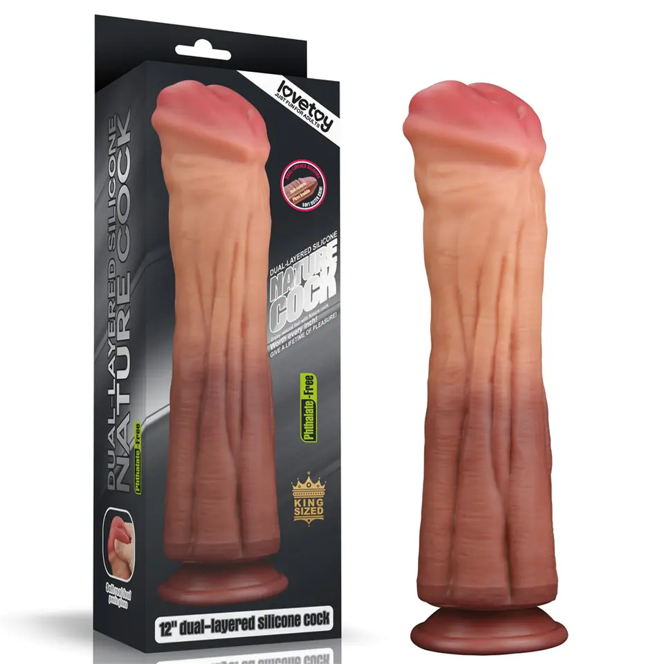 12'' Dual layered Platinum Silicone Cock at Wasserman.eu