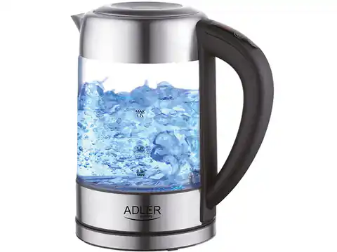 ⁨1.7L glass kettle with temperature control and LED color change AD 1247⁩ at Wasserman.eu