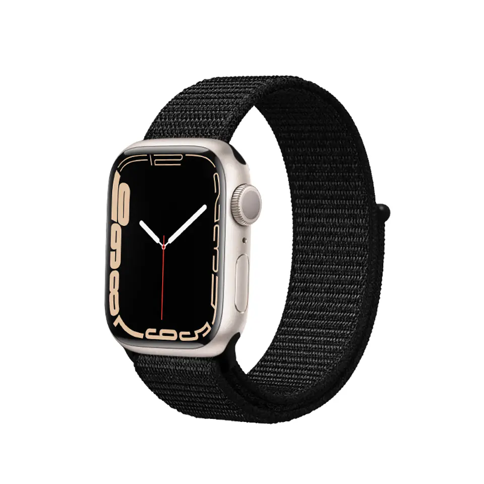 ⁨Crong Nylon Reflex - Pasek sportowy do Apple Watch 44/45/46/49 mm (czarny)⁩ w sklepie Wasserman.eu