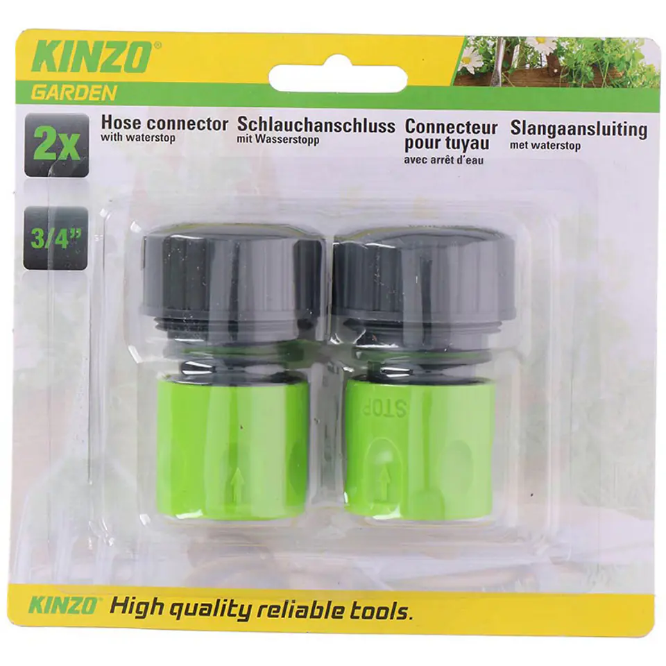 ⁨Kinzo - Złączka węża ogrodowego 3/4" 2 szt.⁩ w sklepie Wasserman.eu