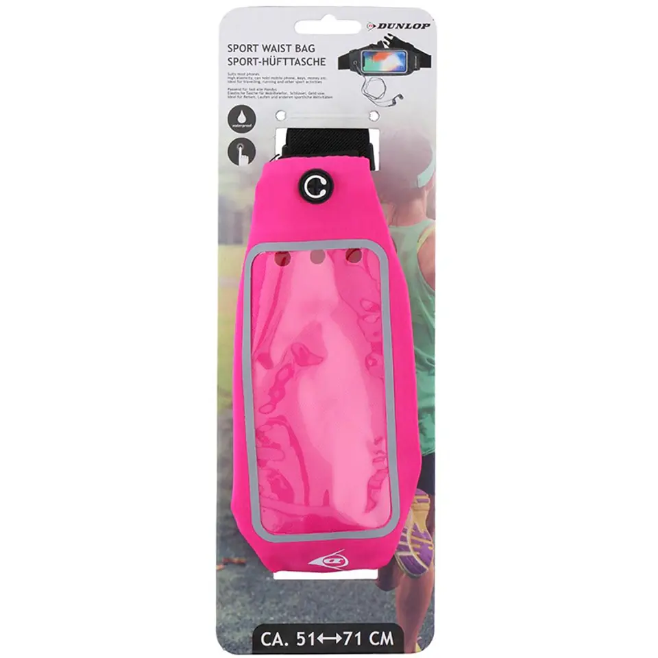 ⁨Dunlop - Sports strap for smartphone electronics 51-71 cm (pink)⁩ at Wasserman.eu