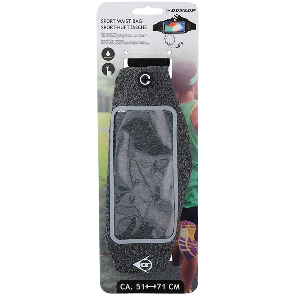 ⁨Dunlop - Sports strap for smartphone electronics 51-71 cm (gray)⁩ at Wasserman.eu