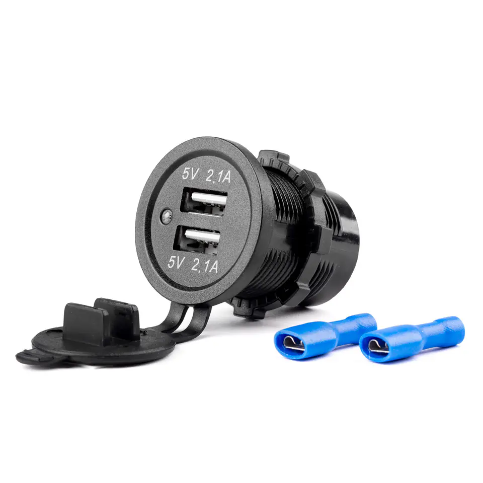 ⁨Waterproof charger with sockets 2xusb 12/24v mod-04⁩ at Wasserman.eu