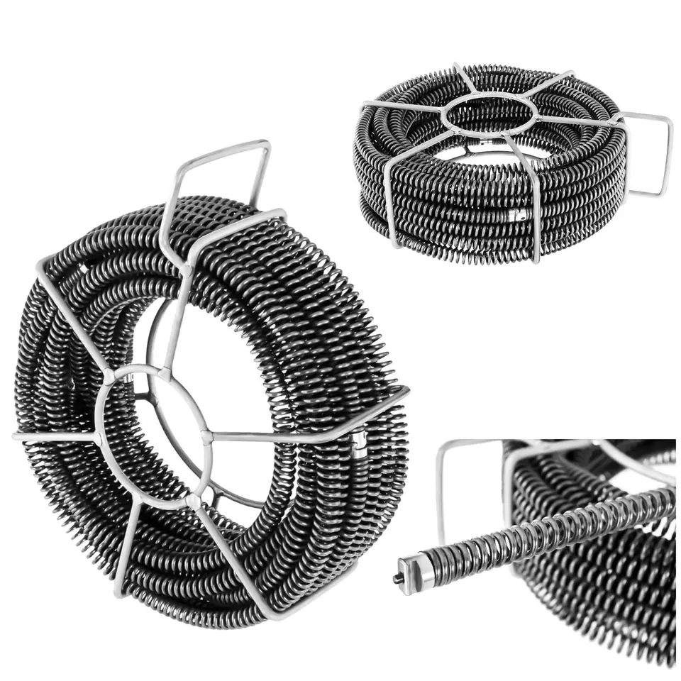 Spirala przepychacz sprężyna do rur hydrauliczna 6 x 2.45 m śr. 16 mm ZESTAW w sklepie Wasserman.eu