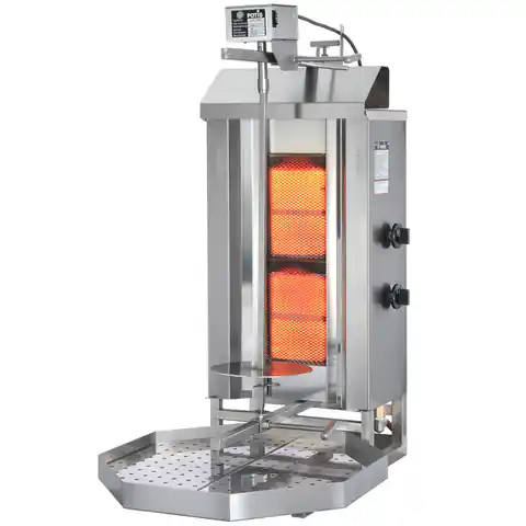 ⁨Grill piec opiekacz do kebaba gyrosa gazowy na gaz ziemny POTIS wsad 30 kg 230 V 5.6 kW⁩ w sklepie Wasserman.eu