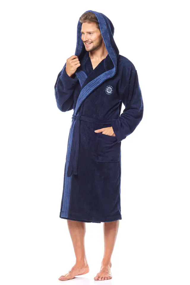 ⁨Bathrobe George Navy (Size M)⁩ at Wasserman.eu