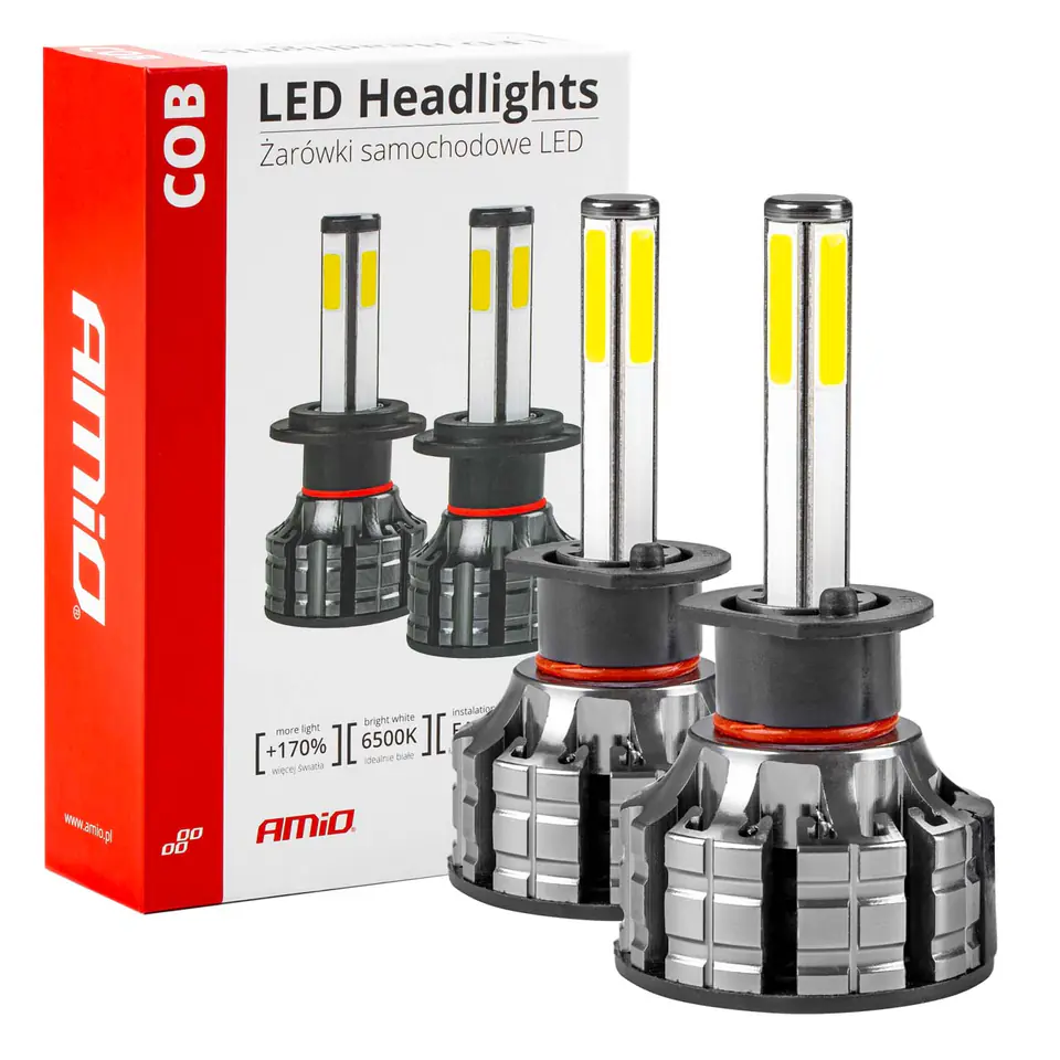 Żarówki samochodowe led seria cob h1 6500k amio-02842 w sklepie Wasserman.eu
