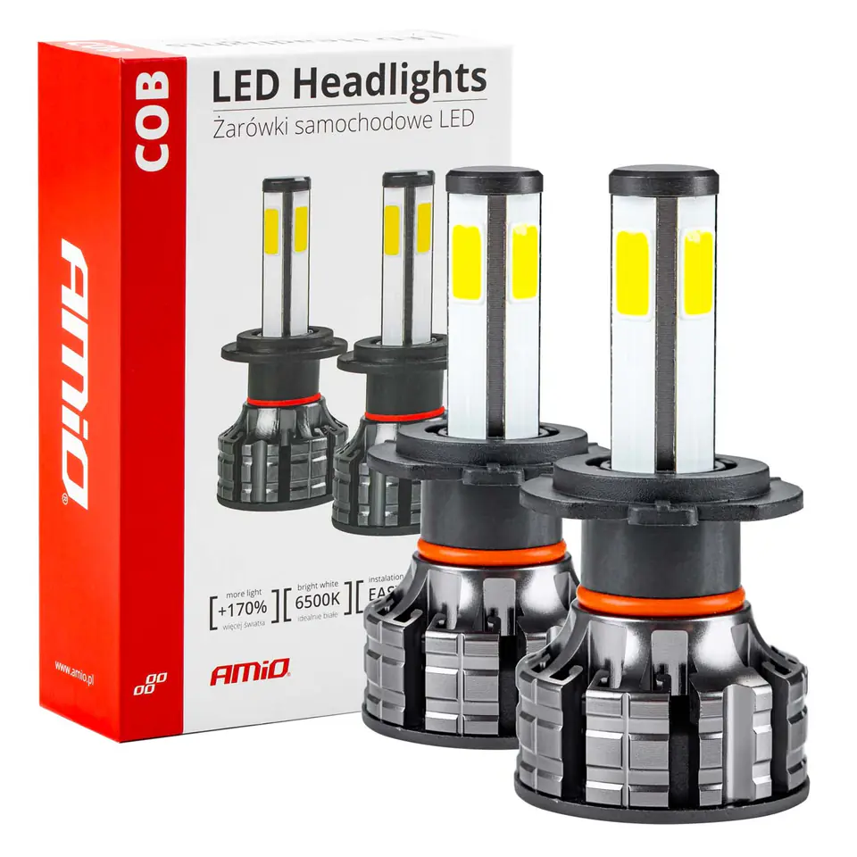 Żarówki samochodowe led seria cob h7 6500k amio-02844 w sklepie Wasserman.eu
