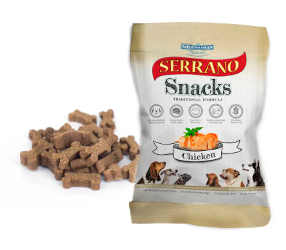 ⁨SERRANO Snack dla psów z kurczakiem 100g⁩ w sklepie Wasserman.eu