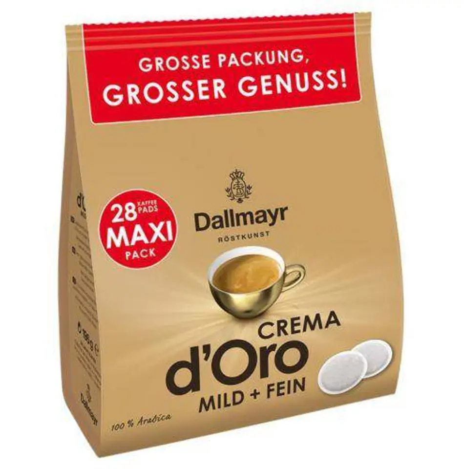 ⁨Dallmayr Crema d'Oro Mild&Fein Coffee in Pads 28 pcs.⁩ at Wasserman.eu