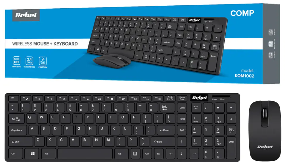 Keyboard + mouse Rebel WS300 wireless set at Wasserman.eu