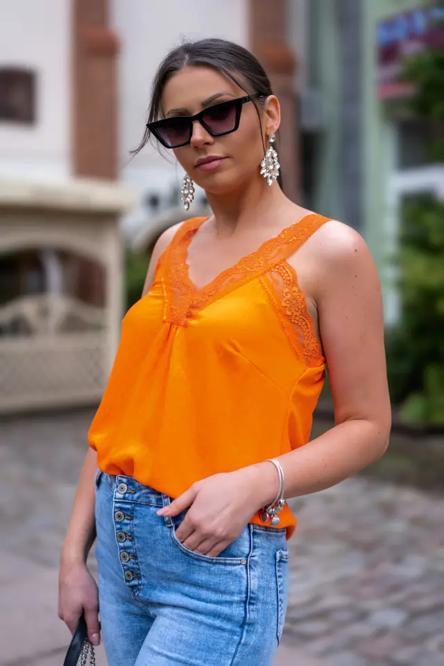 ⁨Kefaloni Orange blouse (One Size)⁩ at Wasserman.eu