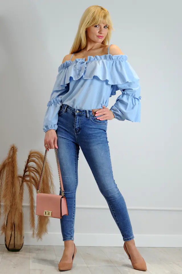 ⁨Blouse Maurola Blue (One Size)⁩ at Wasserman.eu