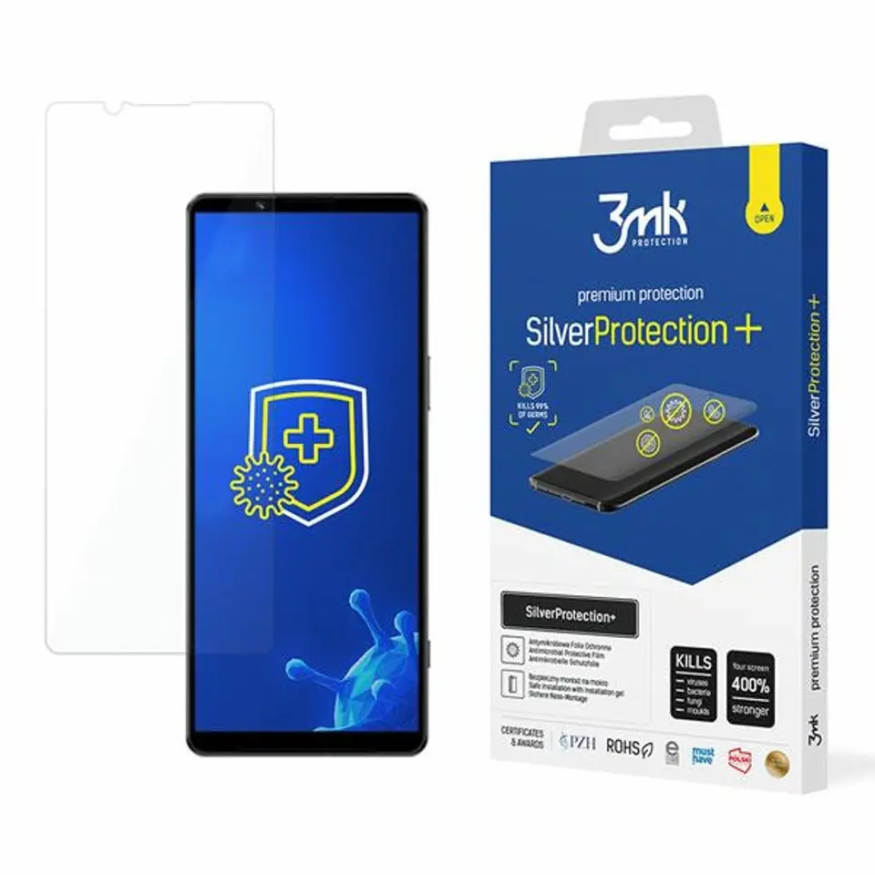 ⁨3MK Silver Protect+ Sony Xperia 1 IV Folia Antymikrobowa montowana na mokro⁩ w sklepie Wasserman.eu