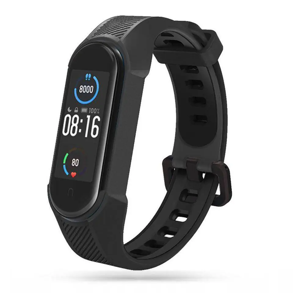 ⁨Pasek do XIAOMI MI SMART BAND 5 / 6 / 6 NFC / 7 Tech-Protect Armour czarne⁩ w sklepie Wasserman.eu