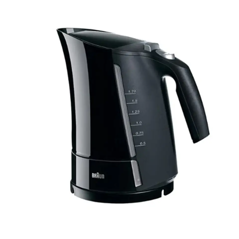 ⁨Braun Kettle WK500BK Multiquick 5 Standard, 3000 W, 1.7 L, Plastic, Black, 360° rotational base⁩ at Wasserman.eu