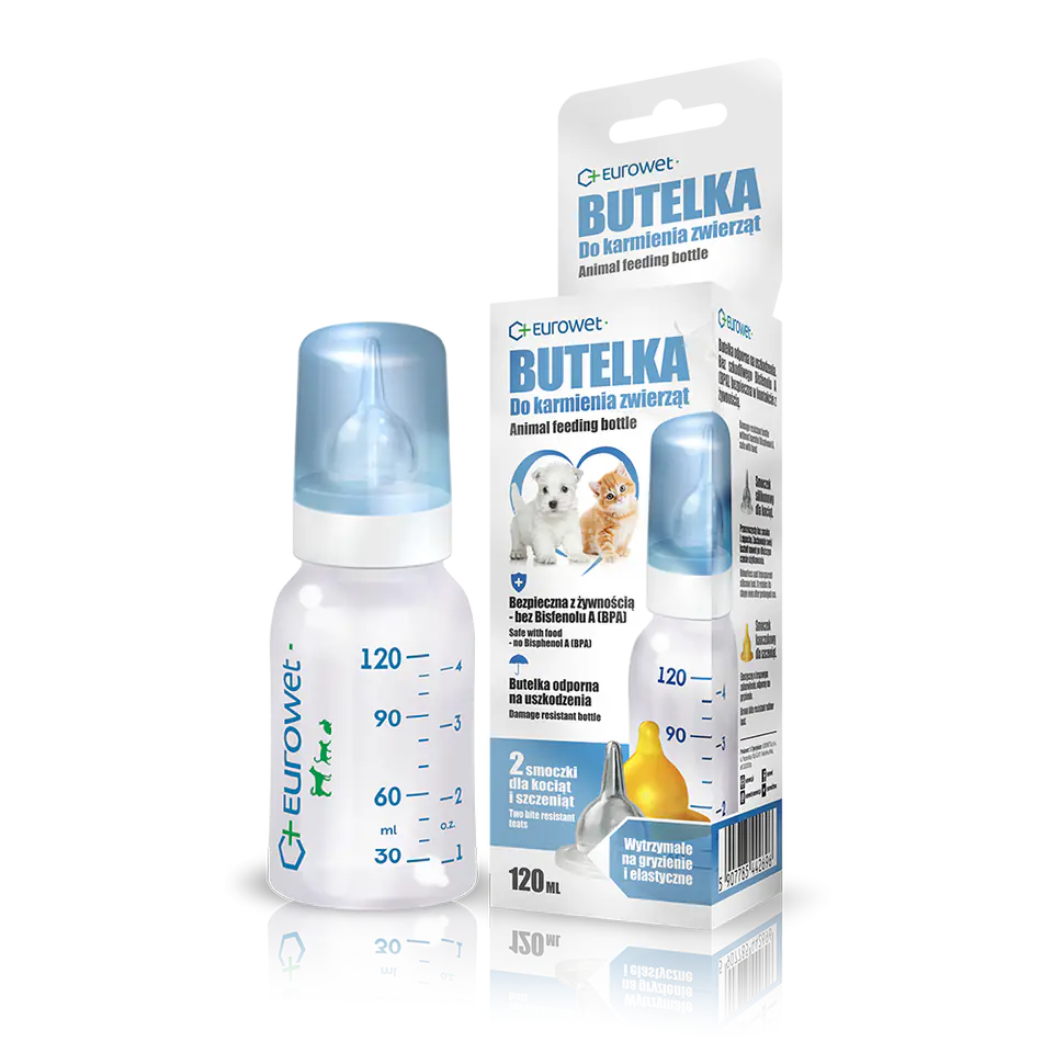 ⁨EUROWET Butelka do karmienia zwierząt 120ml⁩ w sklepie Wasserman.eu