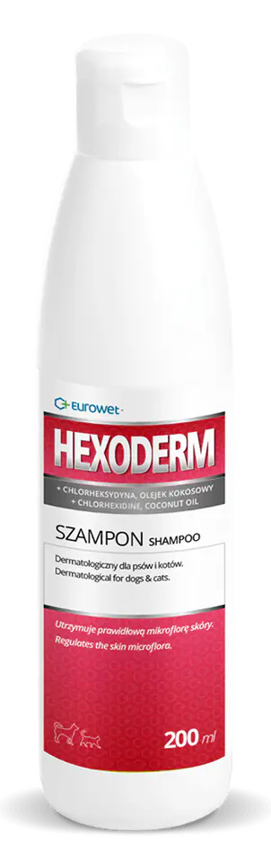 ⁨EUROWET Hexoderm - dermatological shampoo for dogs and cats 200ml⁩ at Wasserman.eu