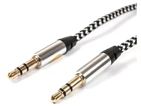 ⁨Audio AUX Cable - 2x Jack 3.5mm 1.5m Braided⁩ at Wasserman.eu
