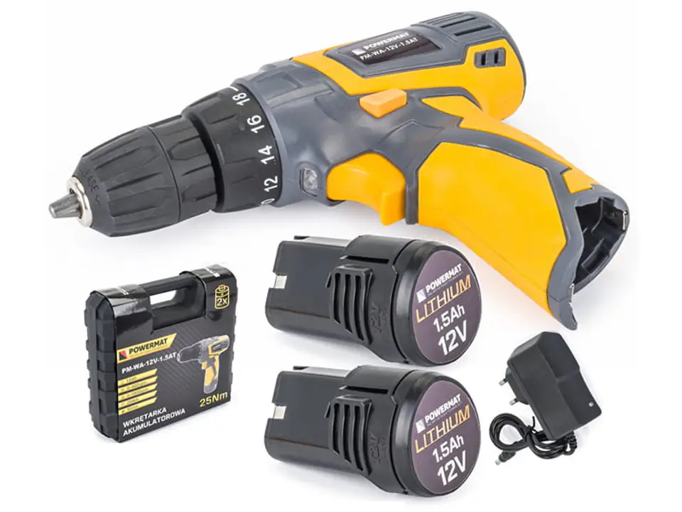 Akku-Schraubendreher 1,5 Ah / 12 V 25 Nm 2x PM-WA-12 V-1,5 AT Batterien im Wasserman.eu