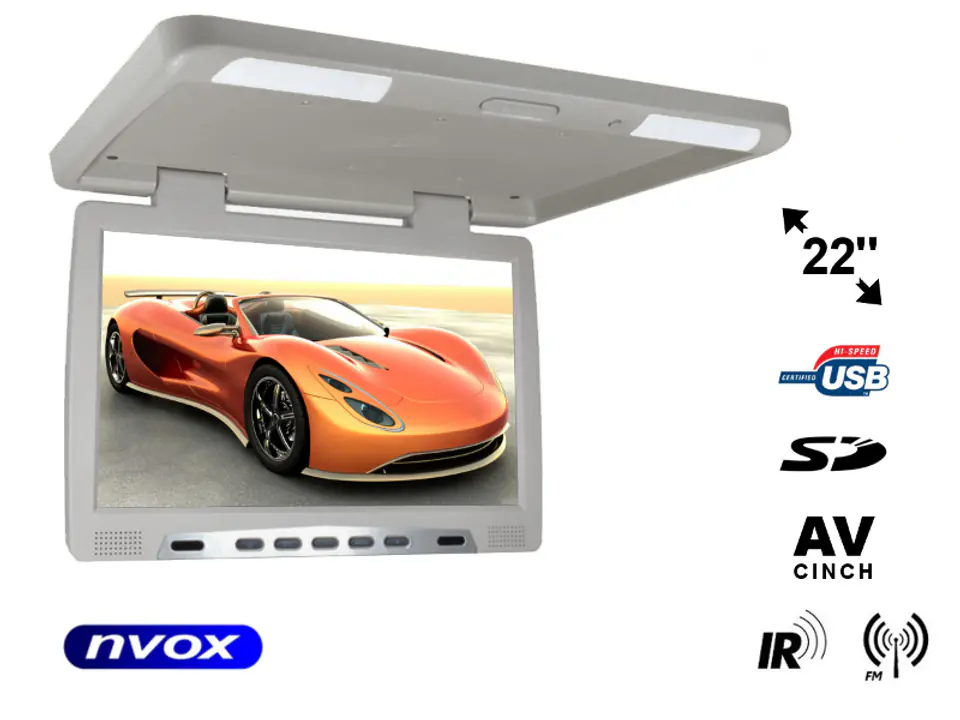 ⁨LCD Suspended Ceiling Monitor 22 Inches LED USB SD IR FM... (NVOX RF2289U GR)⁩ at Wasserman.eu