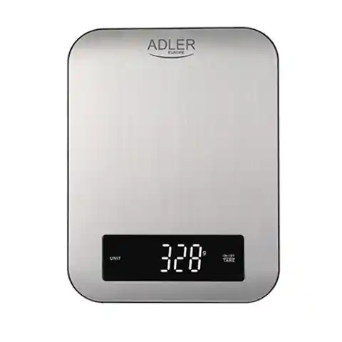 ⁨Adler Kitchen scale AD 3174 Maximum weight (capacity) 10 kg, Graduation 1 g, Display type LED, Inox⁩ at Wasserman.eu