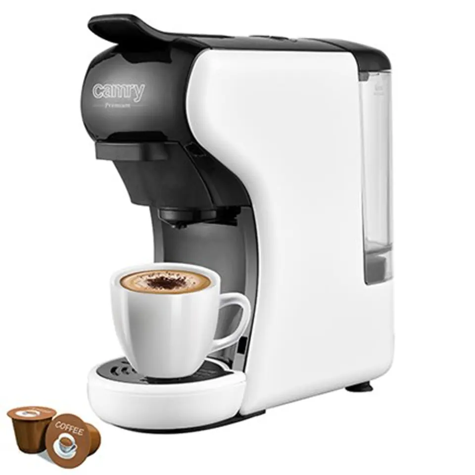 ⁨Camry Multi-capsule Espresso machine CR 4414 Pump pressure 19 bar, Ground/Capsule, 1450 W, White/Black⁩ w sklepie Wasserman.eu