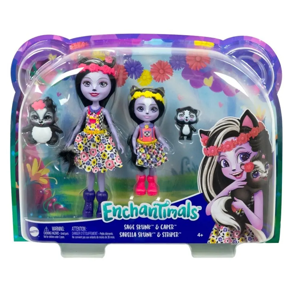 ⁨Dolls Enchantimals Sage Skunk and Sabella dolls sisters⁩ at Wasserman.eu