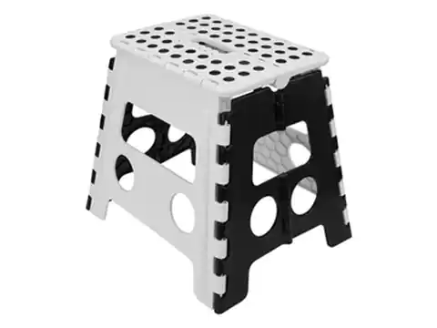 ⁨Non-slip folding stool 32cm white and black ALEX 32cm white⁩ at Wasserman.eu