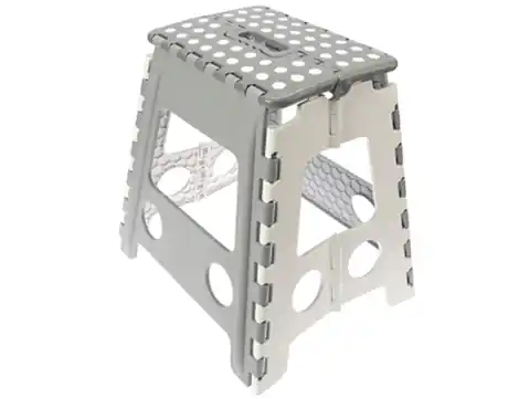 ⁨Non-slip folding stool 39cm white-gray ALEX 39cm gray⁩ at Wasserman.eu