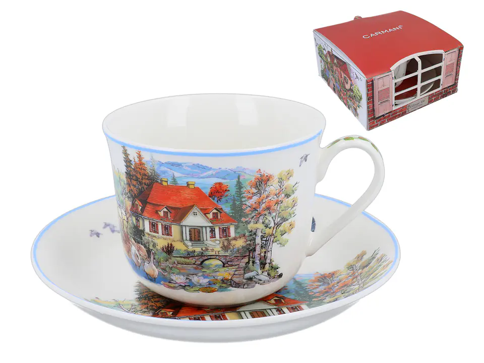 ⁨Cup with saucer - Manor by the pond (CARMANI)⁩ at Wasserman.eu