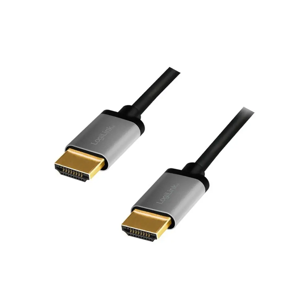 ⁨Kabel HDMI 4K/60Hz, aluminium 1m Czarny⁩ w sklepie Wasserman.eu