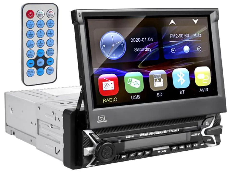 ⁨Radio Bluetooth Wysuwany panel LCD 7" 1080P MP5 AVI DivX RDS pilot AC9100⁩ w sklepie Wasserman.eu