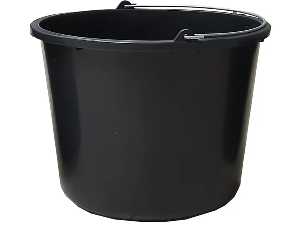 ⁨12L black construction bucket with handle⁩ at Wasserman.eu