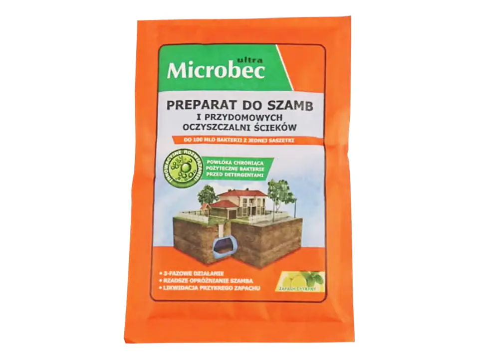 ⁨Preparat do szamb Microbec Ultra cytrynowy 25g Bros 207⁩ w sklepie Wasserman.eu