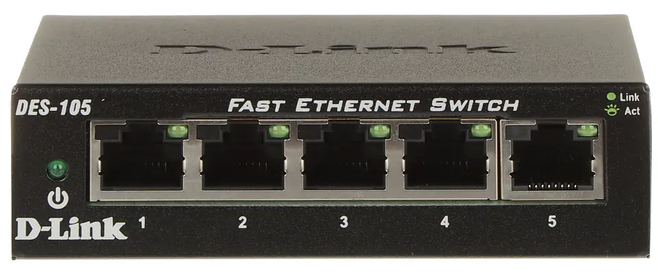 ⁨D-Link DES-105 Unmanaged L2 Black⁩ at Wasserman.eu