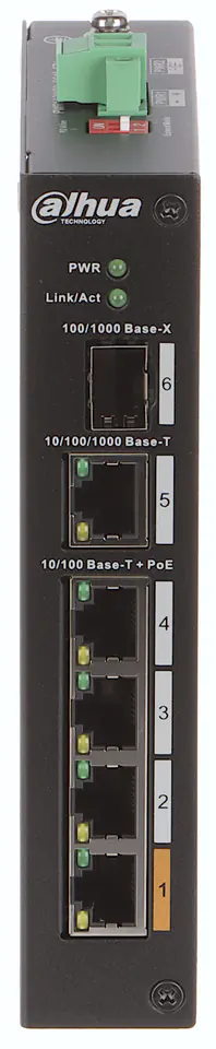 ⁨SWITCH PRZEMYSŁOWY POE PFS3106-4ET-60-V2 4-PORTOWY + 1X UPLINK + 1X SFP DAHUA⁩ w sklepie Wasserman.eu