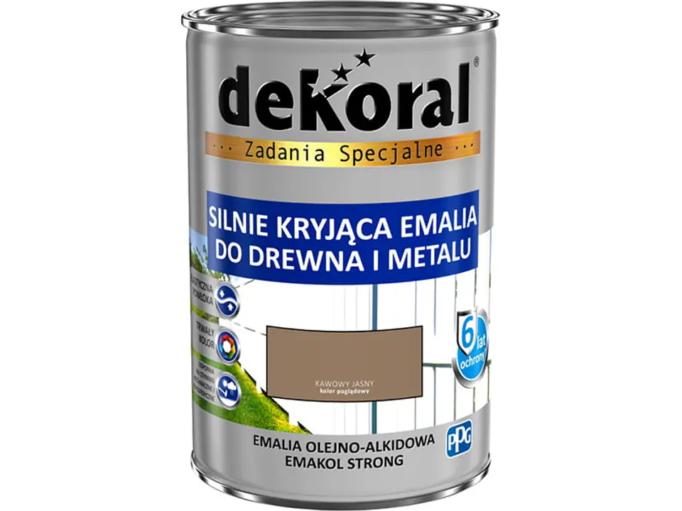 ⁨Emalia Dekoral Emakol Strong (Kawowy Jasny, połysk, 0.9 L)⁩ w sklepie Wasserman.eu