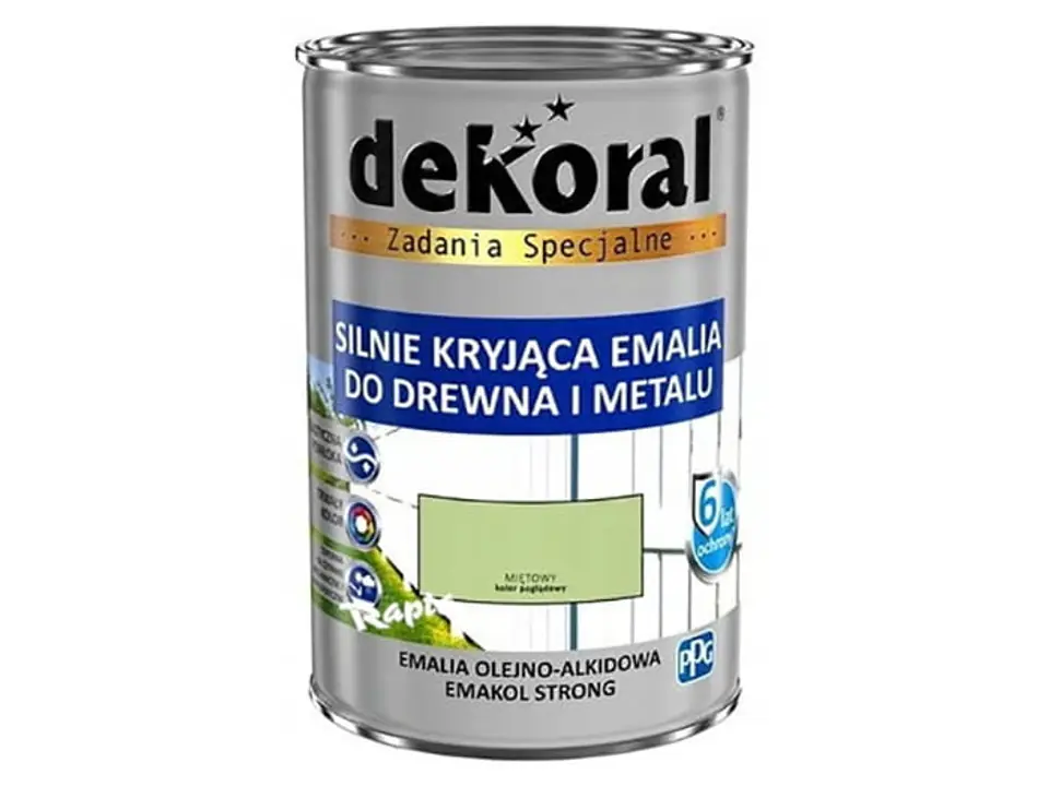 ⁨Emalia Dekoral Emakol Strong (Miętowy, połysk, 0.9 L)⁩ w sklepie Wasserman.eu