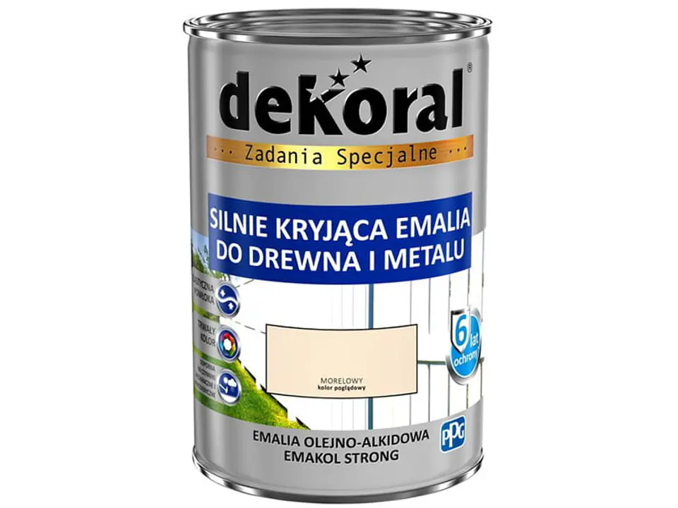 ⁨Emalia Dekoral Emakol Strong (Morelowy, połysk, 0.9 L)⁩ w sklepie Wasserman.eu