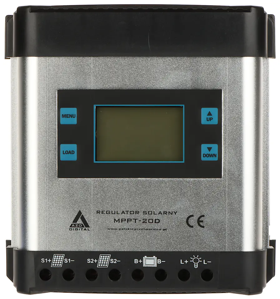 ⁨Solar MPPT charge controller AZO Digital 12/24 - 20A LCD display⁩ at Wasserman.eu