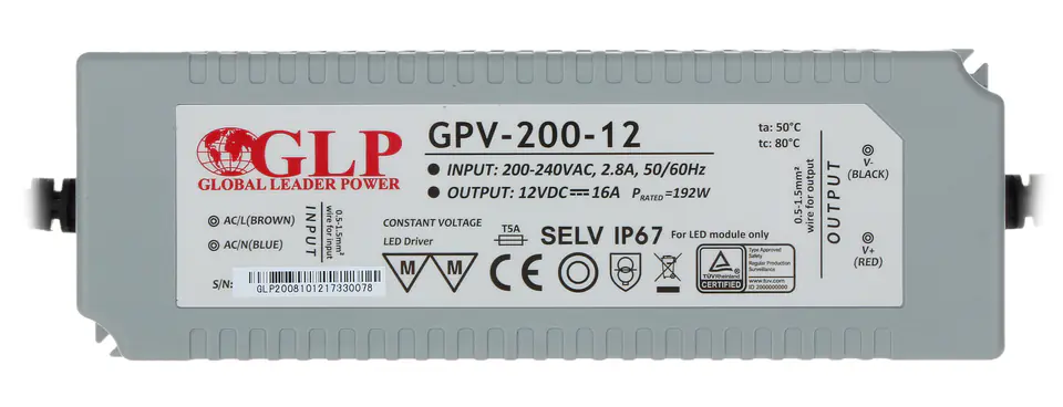 ZASILACZ IMPULSOWY 12V/16A/GPV w sklepie Wasserman.eu