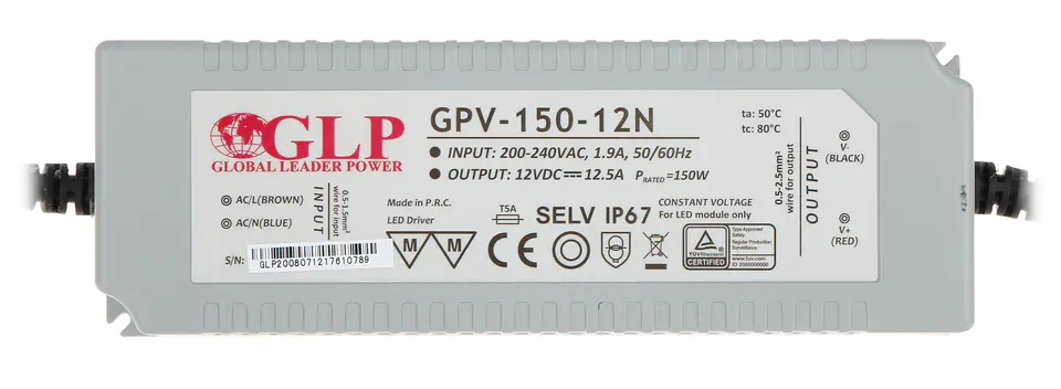 ⁨ZASILACZ IMPULSOWY 12V/12.5A/GPV⁩ w sklepie Wasserman.eu