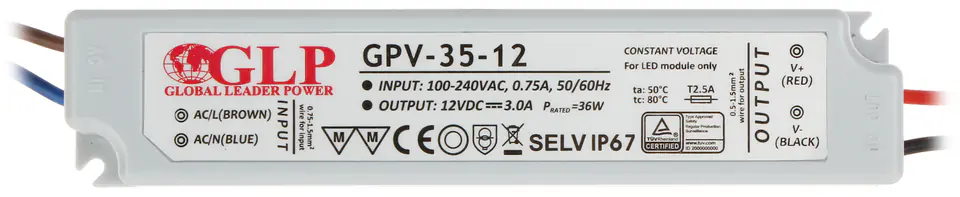 ⁨ZASILACZ IMPULSOWY 12V/3A/GPV⁩ w sklepie Wasserman.eu