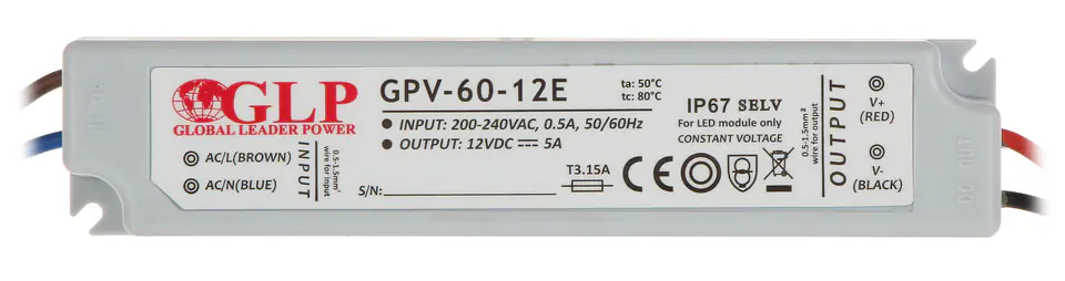 ⁨ZASILACZ IMPULSOWY 12V/5A/GPV-MINI⁩ w sklepie Wasserman.eu